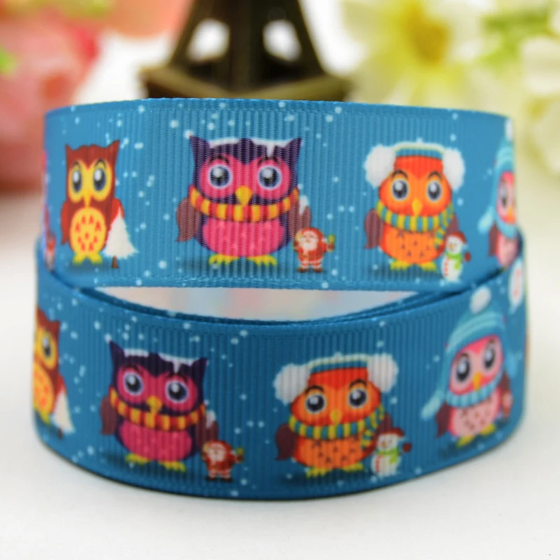 

7/8'' 22mm,1" 25mm,1-1/2" 38mm,3" 75mm OWL Cartoon Character printed Grosgrain Ribbon party decoration X-01279 10 Yards