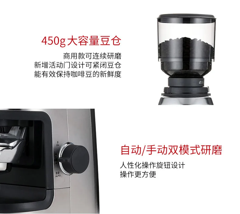 Welhome ZD-17N электрическая мясорубка итальянская кофемолка Бытовая Коммерческая Машина для измельчения 150 Вт коническая шлифовальная машина