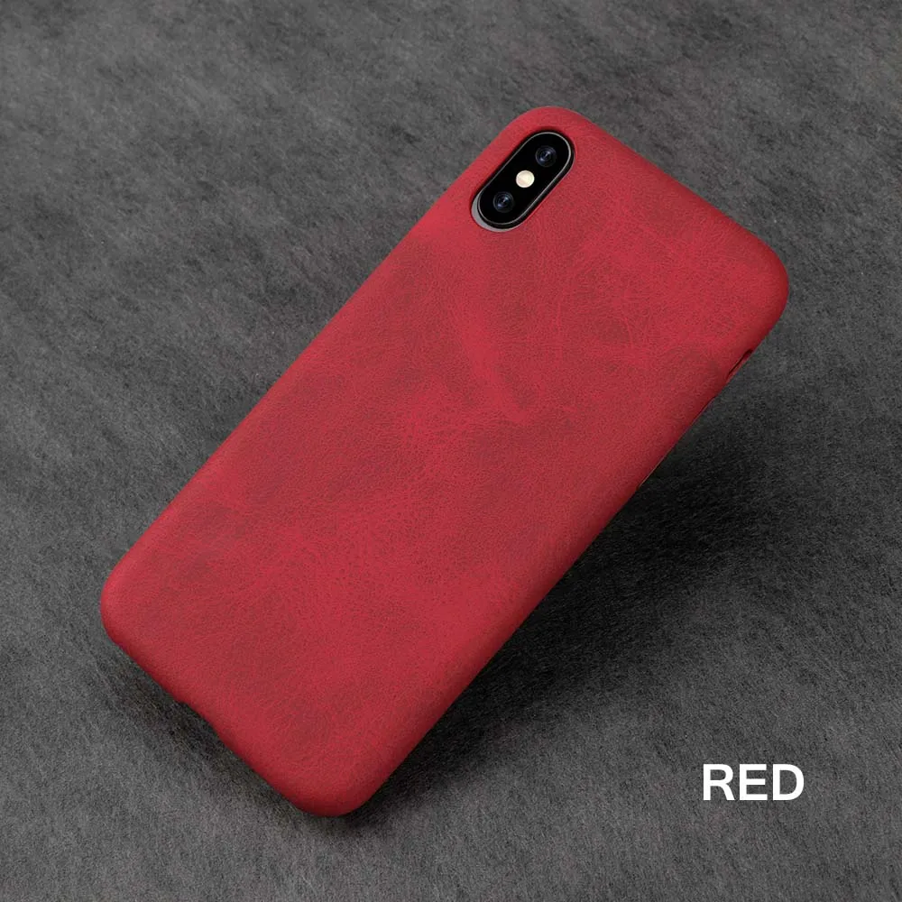 Ультратонкий чехол для телефона s для iPhone 6S 6 7 8 Plus XS Max, кожаный мягкий силиконовый чехол из ТПУ для iPhone XR X - Цвет: Red