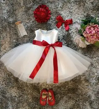 2016 г. Белые шифоновые платья на крестины для маленьких девочек Vestido batizado branco с