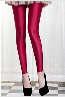 Wine Red CoolCheer брендовые сексуальные однотонные яркие неоновые женские леггинсы размера плюс, растягивающиеся джеггинсы, одежда для фитнеса, балетные брюки для танцев - Цвет: Wine Red