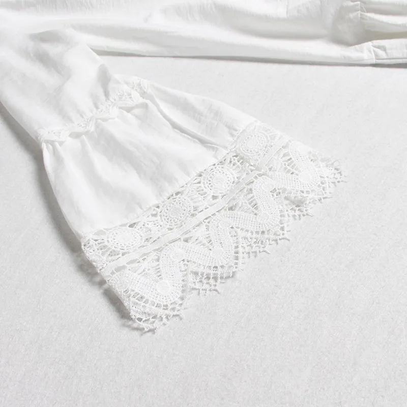 Женское кружевное мини-платье TWOTWINSTYLE Летнее с круглым вырезом и Расклешенным