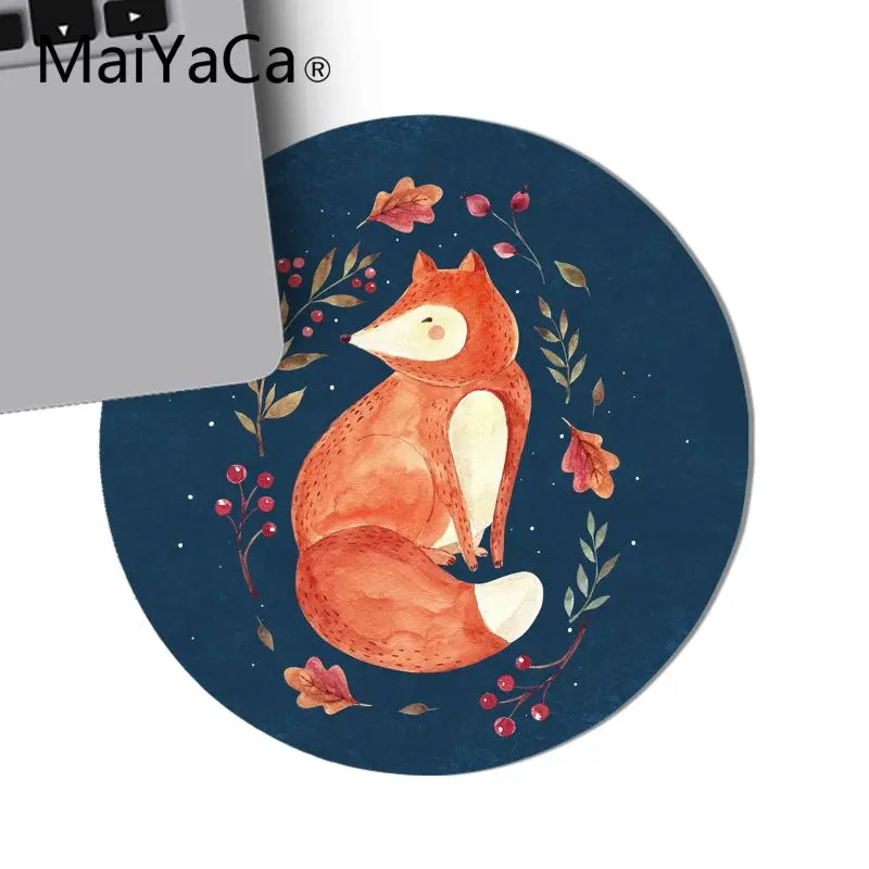 Maiyaca животные более милые лиса кошка DIY дизайн игровой с узором круглый коврик для мыши игровая мышь подкладка для коврика для ноутбука Ноутбук для геймеров Настольный коврик - Цвет: 20x20cm