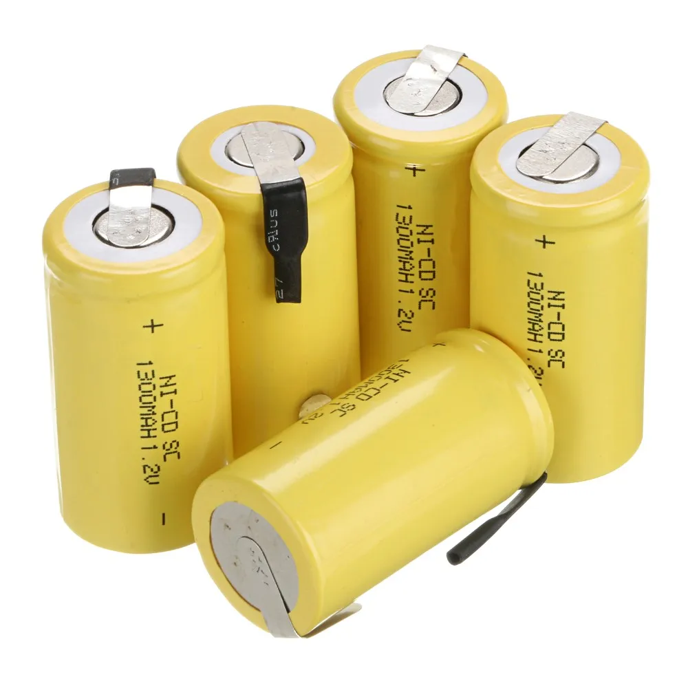 Лидер продаж в России! 4 шт Sub C SC 1,2 V 1300mAh Ni-Cd NiCd аккумуляторная батарея 4,25*2,2 см