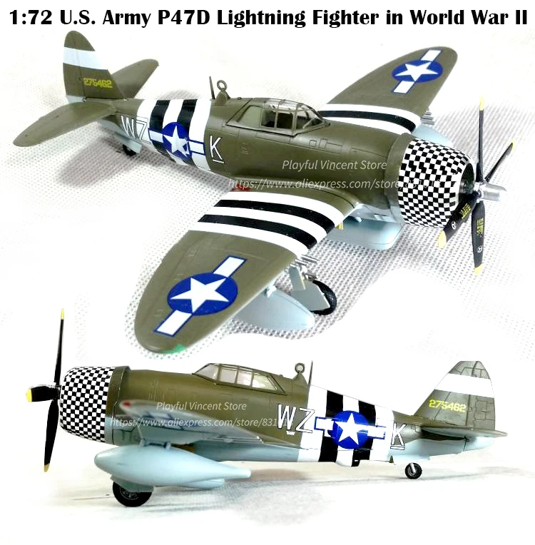 

1:72 армии США P47D, молниеносный борец во время Второй мировой войны, трубач, готовый продукт 36422, Коллекционная модель