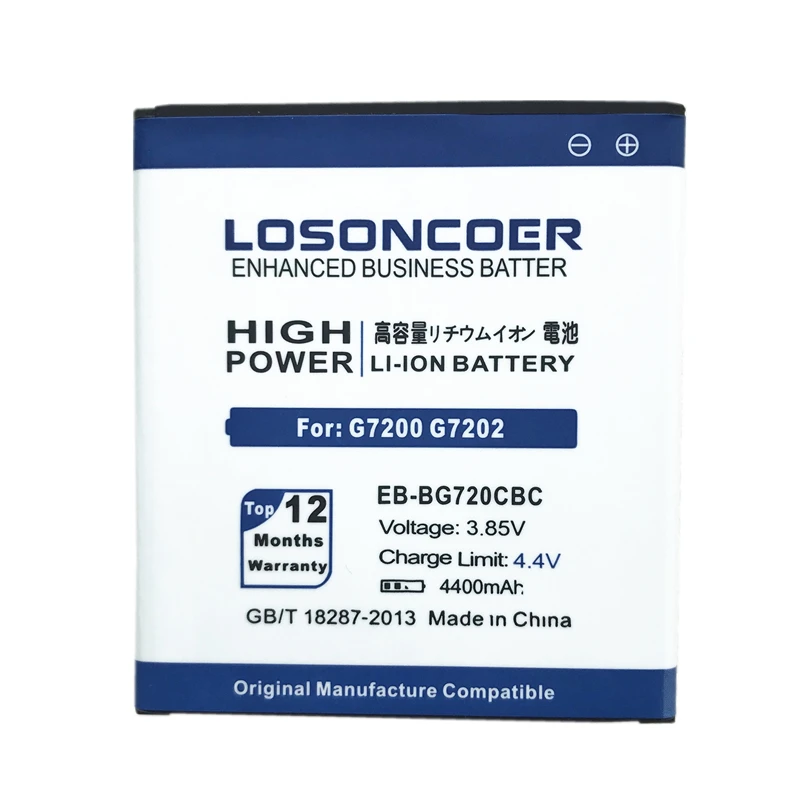 EB BG720CBC аккумулятор LOSONCOER 4400 мАч для Samsung Galaxy Grand3 G7200 G7202 G7208V G7209 Grand Max|battery for samsung|battery