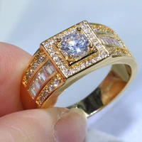 size 8 13 brand new sparkling fashion jewelry 10kt yellow gold filled princess cut 5a cubic zirconia cz enternity men band ring