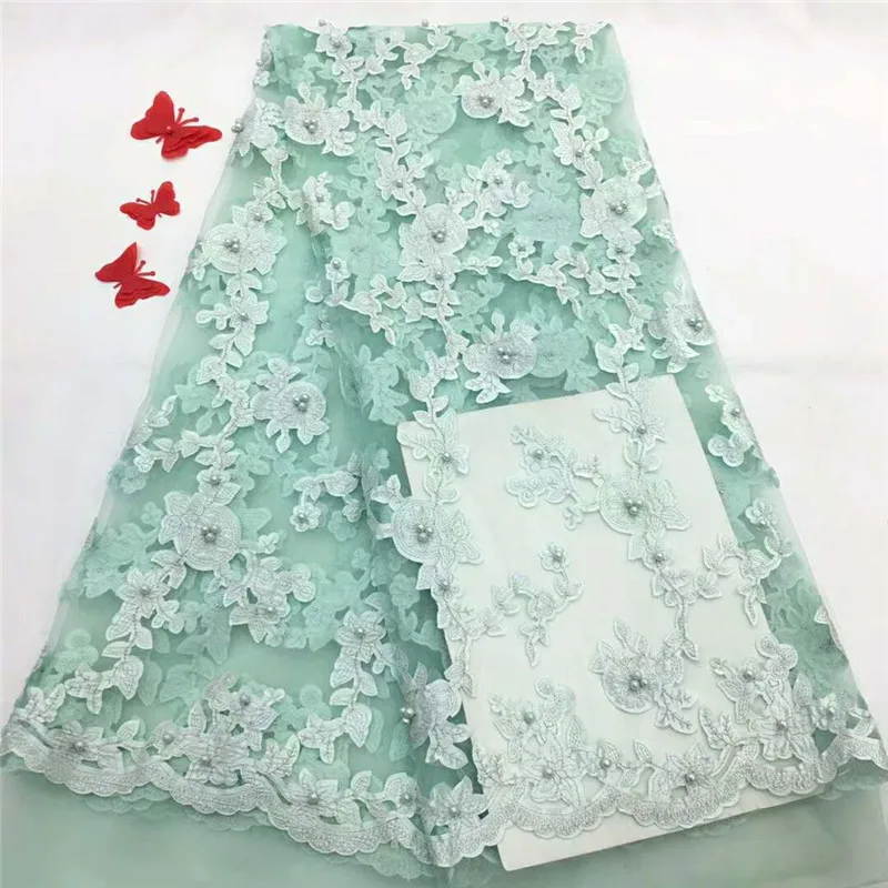2018 Latest White French Nigerian Laces Fabric High Quality Tulle African Wedding Lace H1219 | Дом и сад