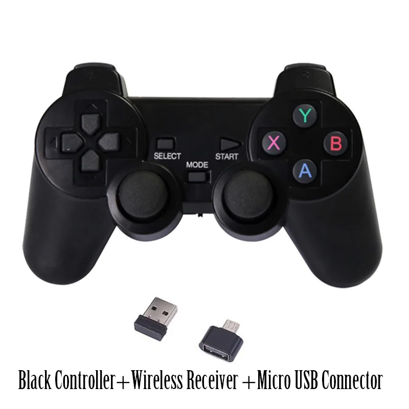Black Micro USB Беспроводные Игровые приставки для Android смартфона/планшета/ПК/PS3/tv Box игровой контроллер для Smart tv set top box - Цвет: Black Micro USB