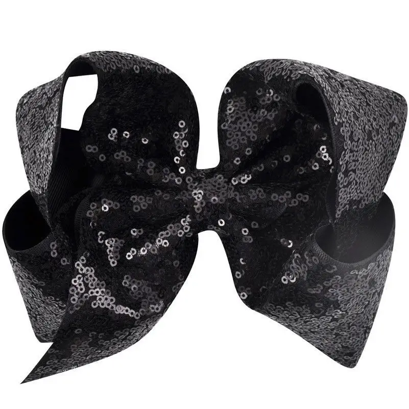 2018 Brand New 8 Inch Baby Big Large Bows Sequin Hair Clip Alligator Clips Girls Head-wear Lovely Accessories Kids Gifts | Детская