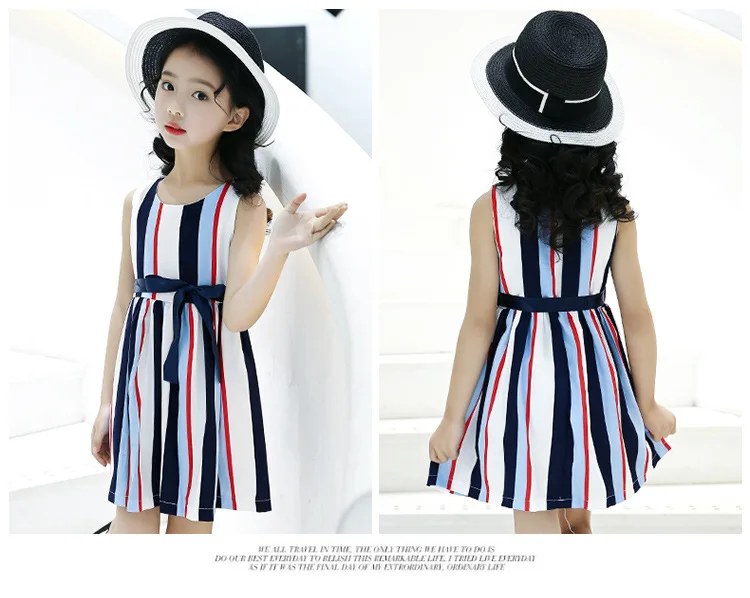 Sleeveless Girls Dress Summer 3 to 15 Years Kids Clothes 2020 O-neck A line Children Casual Vestidos Teenage 10 12 | Детская одежда и