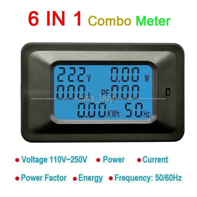 Многофункциональный измеритель переменного тока 6 в 1 напряжение сила 110 В 220 50 А