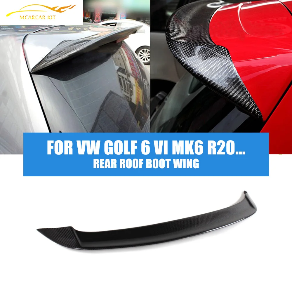 Углеродное волокно/FRP Неокрашенный задний спойлер на крыло, крышу для Volkswagen VW Golf 6 MK6 VI GTI R20 2010-2013