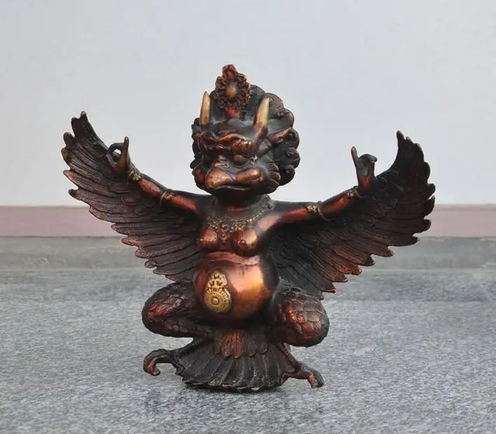 Тибетская Тантра буддистский храм бронзовая летучая птица Крылатая Гаруда Бог