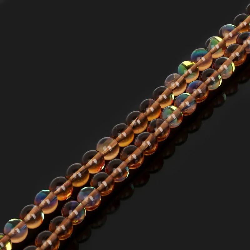 Оптовая продажа 8 мм Разноцветные природные трещины Кристальные круглые бусины 15