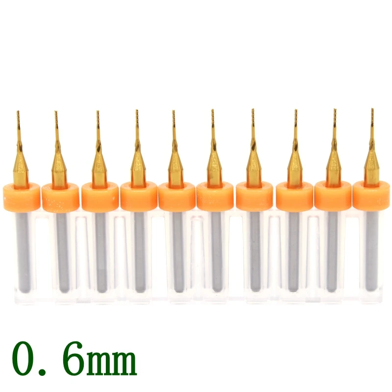 

0.6mm 10pcs Titanium Tungsten Carbide CNC PCB Laser Cutting Machine Milling Cutter Router Bit CNC Tool Carpentry tools