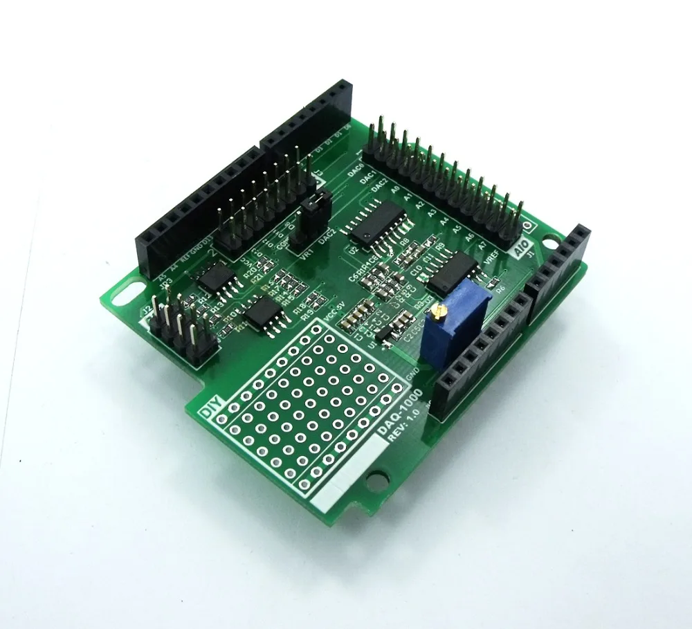 DAQ 1000 3CH 15bit DAC 10bit ADC 4DI защита для сбора данных UNO R3 по низкой цене|shield|shield uno |