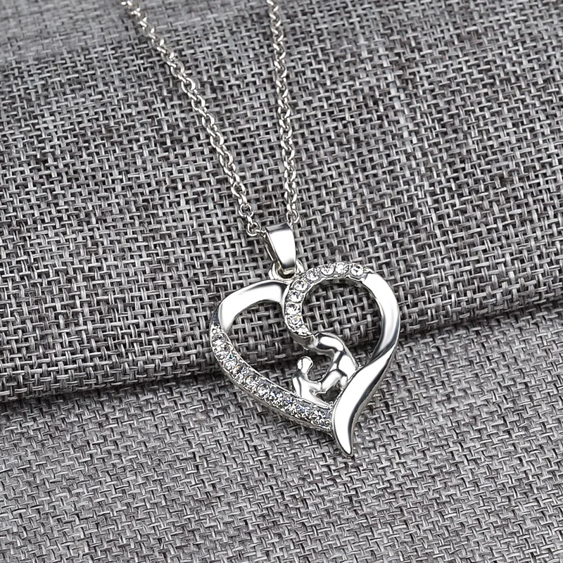 2016 Новое Прибытие Сердце Ожерелье Высокого Качества Посеребренные Кристалл Мать