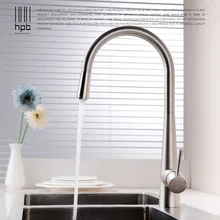 HPB Brass Brushed Kitchen Faucets Single Handle Pull Out Kitchen Tap Swivel 360 Degree Rotation Hot And Cold Water Mixer HP4101