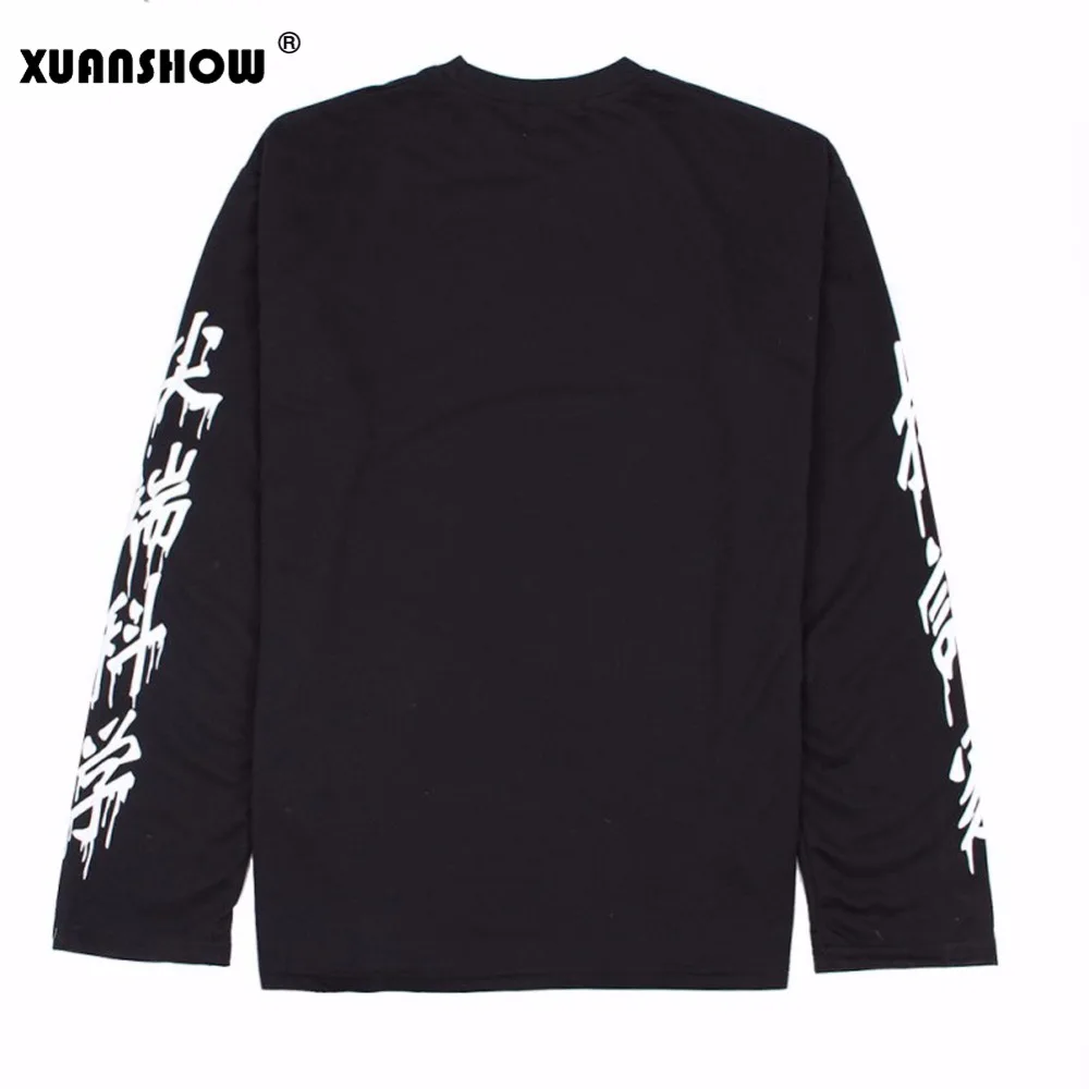 XUANSHOW негабаритный верхушки Панк готика женщины Уличная одежда резка край Наука