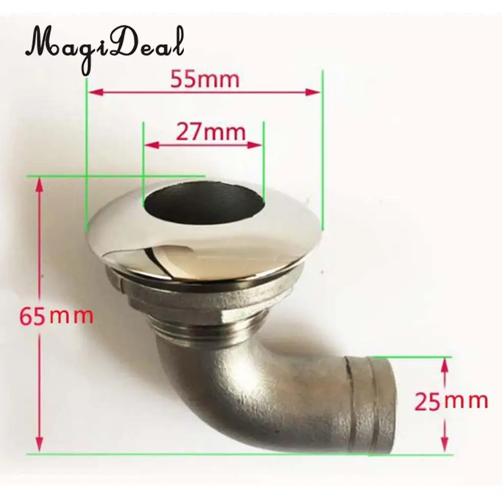 MagiDeal 25 мм 316 нержавеющая сталь Лодка Палуба дренажный Scupper 90 градусов водные виды спорта гребные лодки для Каяка каноэ рафтинг гребли
