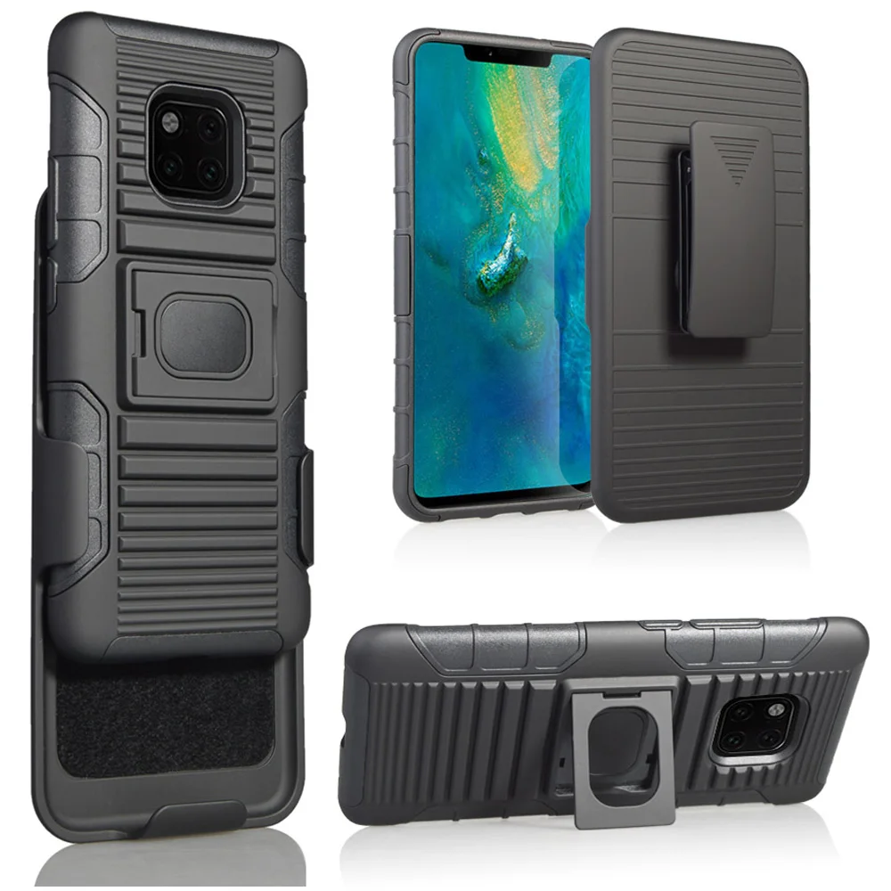 Противоударный чехол-кобура для Huawei Mate 20 Pro с магнитным кольцом-подставкой и