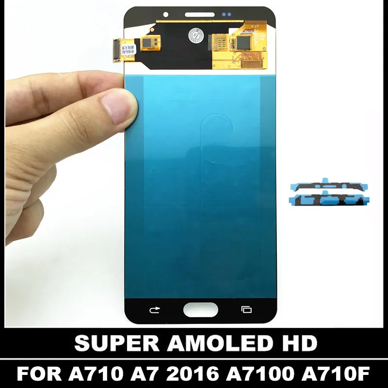 Регулировка яркости LCDS для Samsung Galaxy AMOLED A7 2016 A710 A7100 A710F A710M ЖК дисплей сенсорный