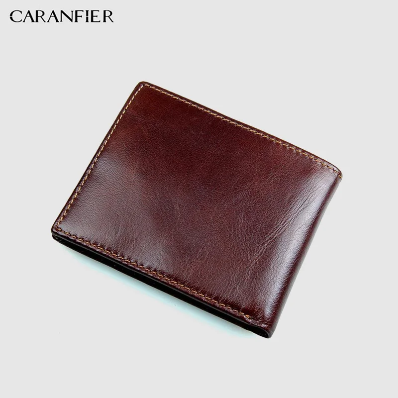 CARANFIER 100% Верхний слой из коровьей кожи мужские кошельки винтажный короткий