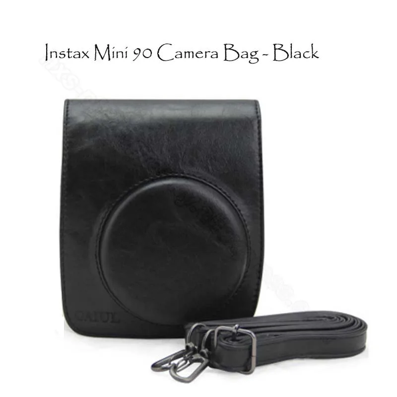 Bag - Classic Black Аксессуары для фотокамер Fujifilm Instax Mini 90: качественный чехол/сумка/чехол из искусственной кожи, фотоальбом Instax Mini - Цвет: Bag - Classic Black