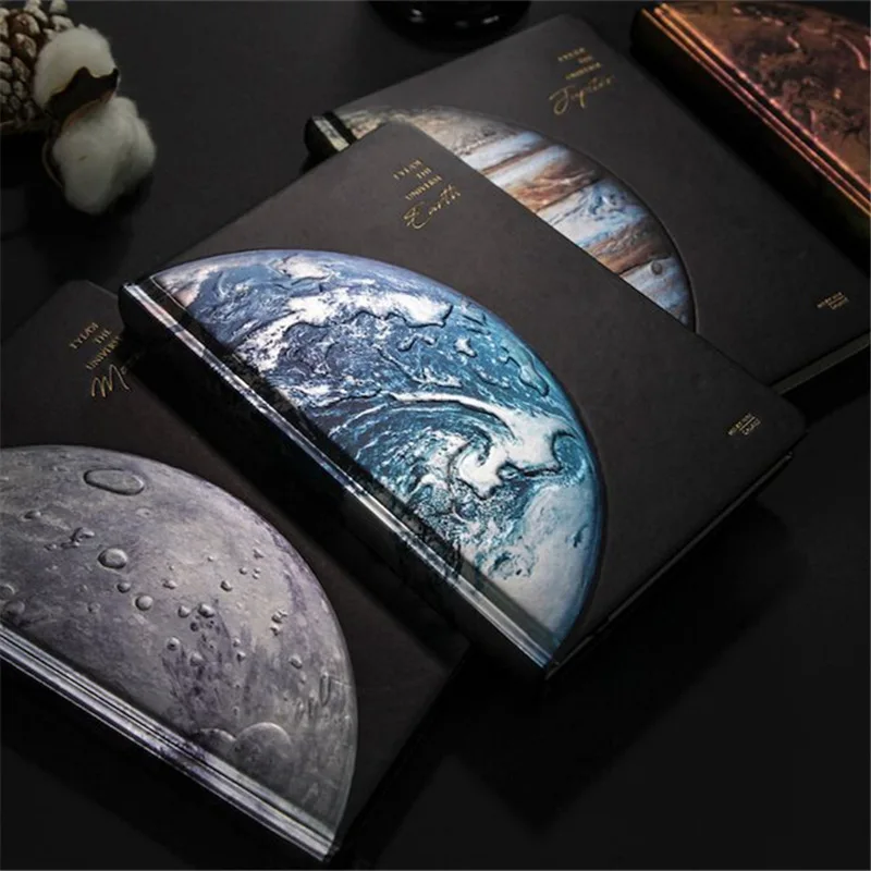 

"Planet Dream" Hard Cover Lined Papers Notebook Journal Diary Beautiful Universe Notepad Boys Mens Stationery Gift