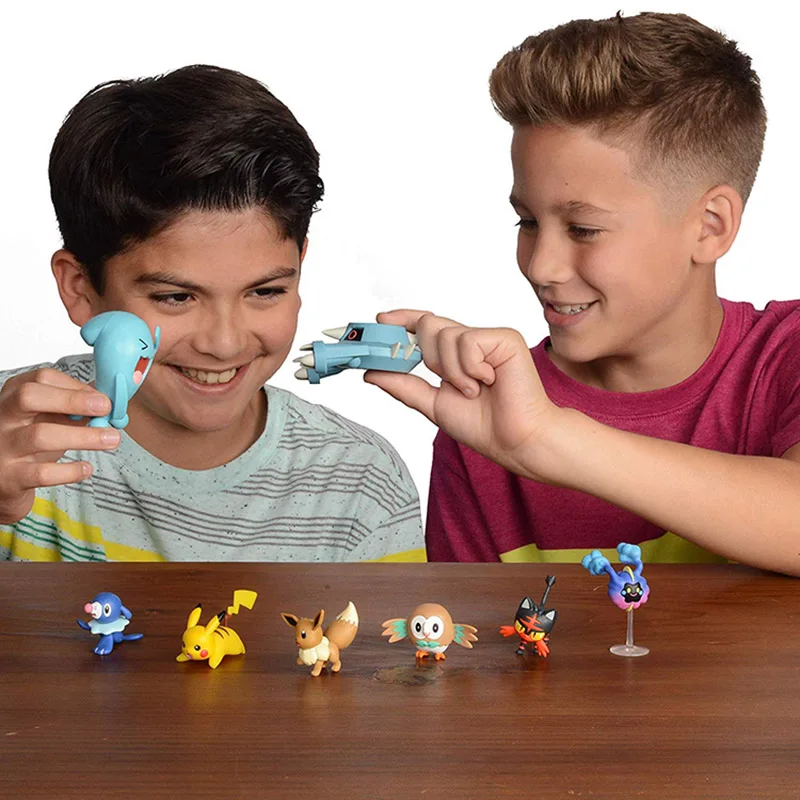 8 шт./набор, Popplio Rowlet Cosmog Metang Eevee Litten Wobbuffet Pika, фигурки, игрушки для детей, TAKARA TOMY, покемон