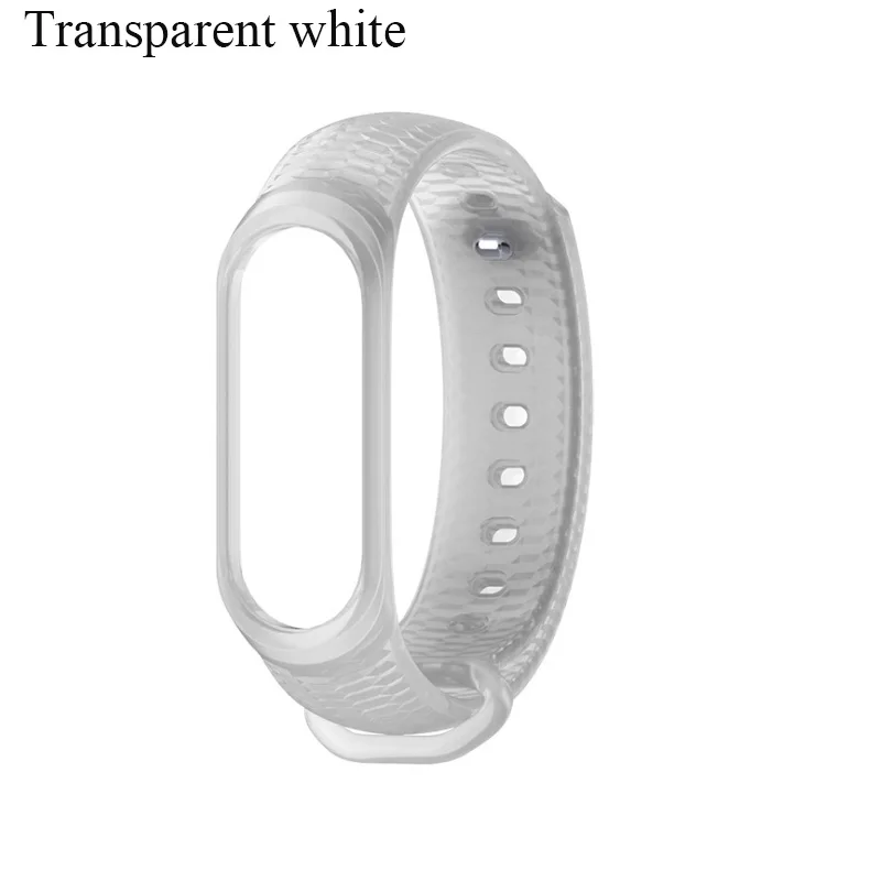 Transparent Mi jobs mi band 3 ремешок силиконовый comfortalbe модный ремешок на запястье для Xiaomi mi Band 3 умные аксессуары mi band 3 ремни - Цвет: Transparent