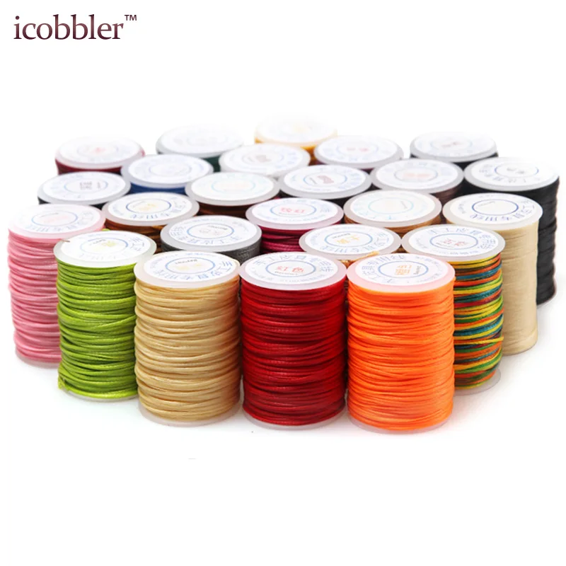 String Cord Sewing Craft Tool Flat Waxed Thread Set for DIY Handicraft Leather Shoe Package Repair Stitching (1.2mm Width) 210D |