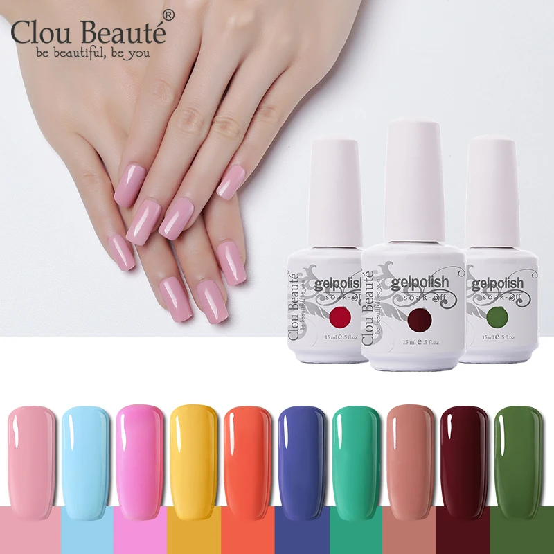 Clou Beaute Гель-лак для ногтей 15 мл Vernis полуперманентный Маникюр для нейл-арта Soak-Off UV Гибридный Гель-лак для ногтей