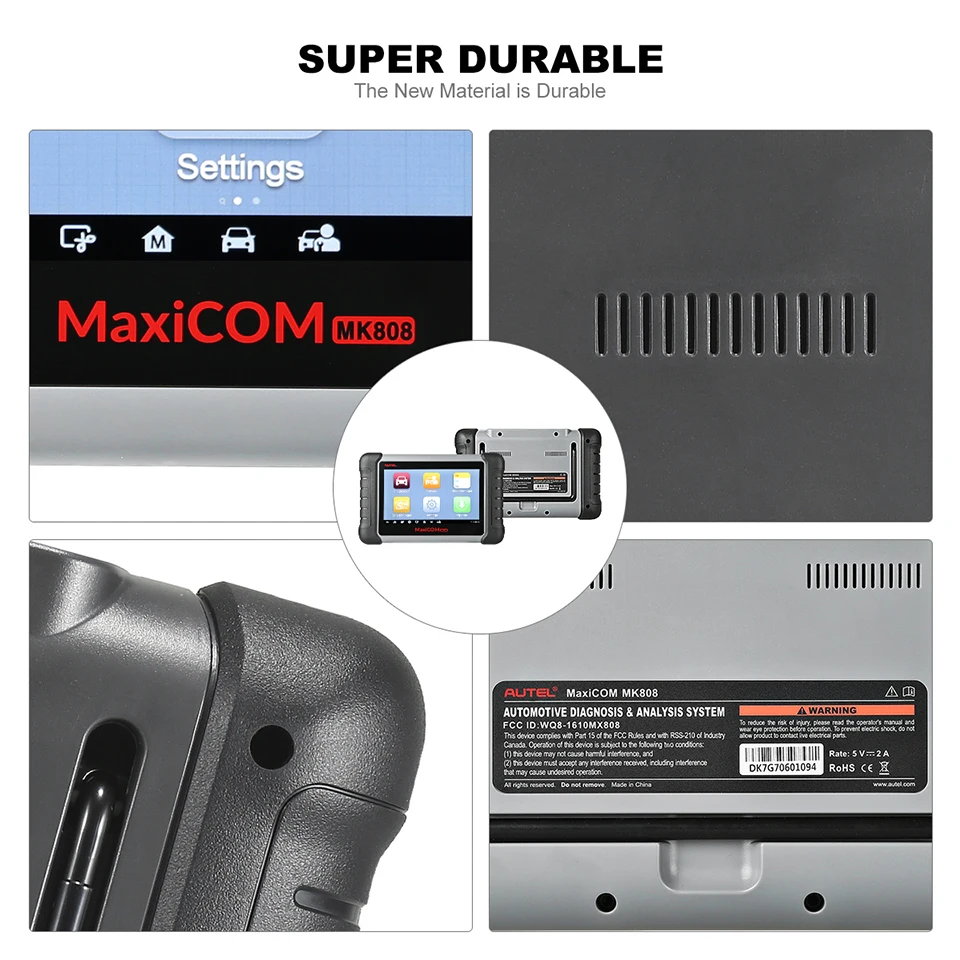 Autel MaxiCOM MK808 MX808 автомобильный диагностический инструмент вся система программирования ключей OBD2 II сканер ABS SRS as MD802+ maxichek Pro