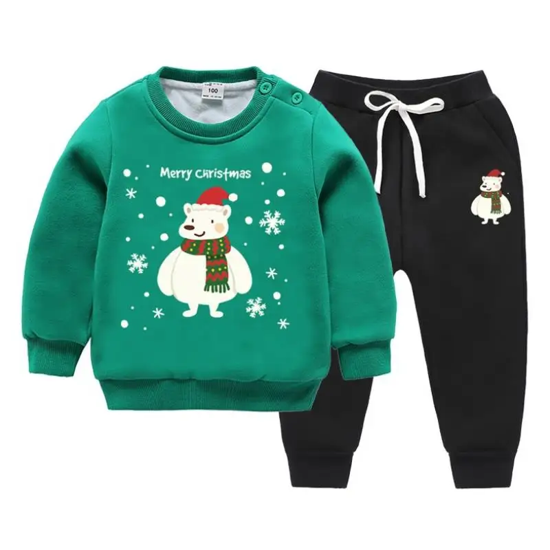 Осень-зима 2019 модный наряд для мальчиков и девочек детский Рождественский