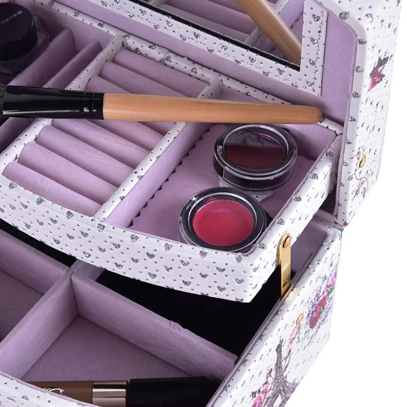 Вэньцзе brother дизайн Make up Box Макияж Чехол Красота чехол косметичка Multi яруса Блокируемая коробка для ювелирных изделий