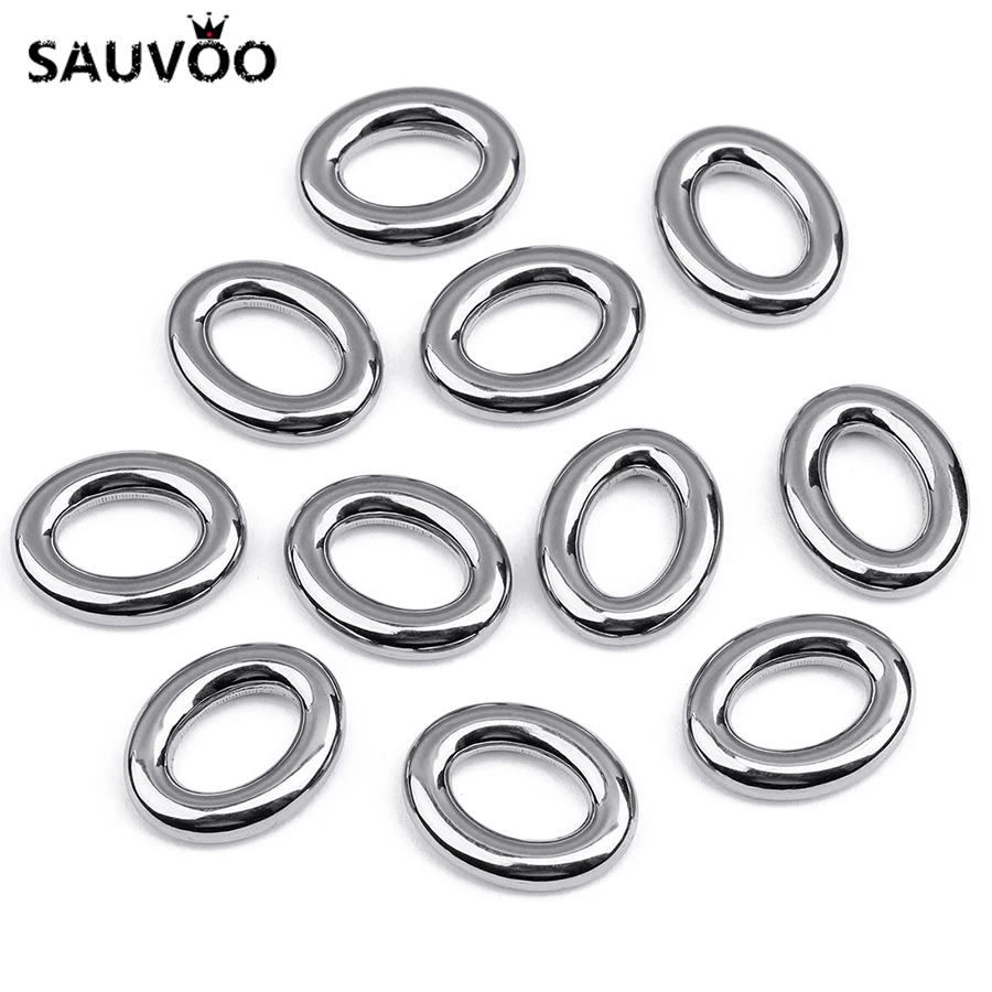 SAUVOO 10 шт./лот овальные круглые кольца из нержавеющей стали соединитель