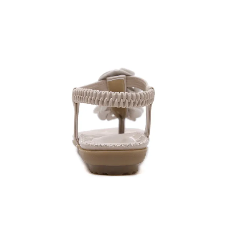 Женские сандалии на плоской подошве Нескользящие с цветами|summer shoes women|beach flip flops