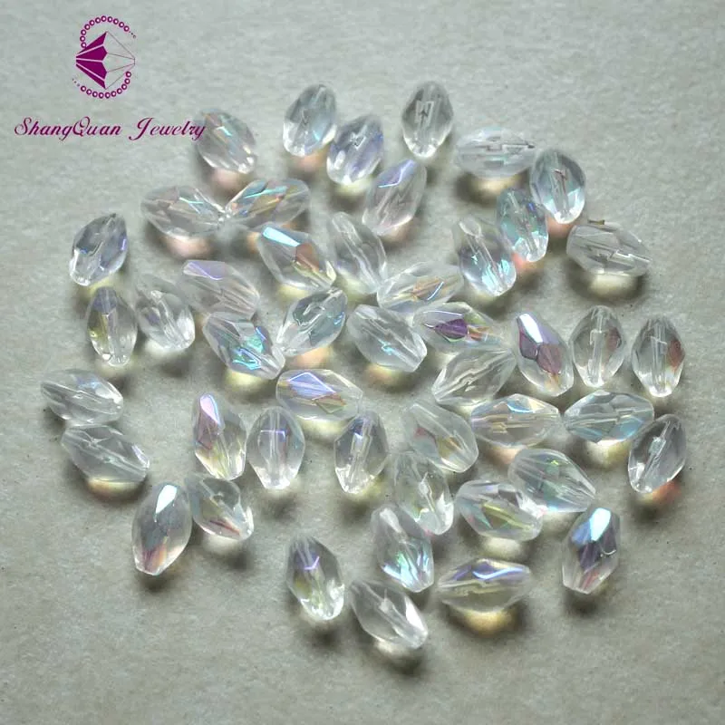 Shangquan зерна риса Австрийские хрустальные бусины 100 шт. 9*6 мм овальной формы