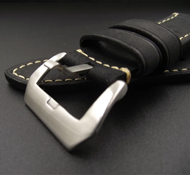 Wholesale 10PCS / lot 20MM 22MM 24MM genuine leather Crazy horse Watch band watch strap man straps black -WB120703 | Наручные часы