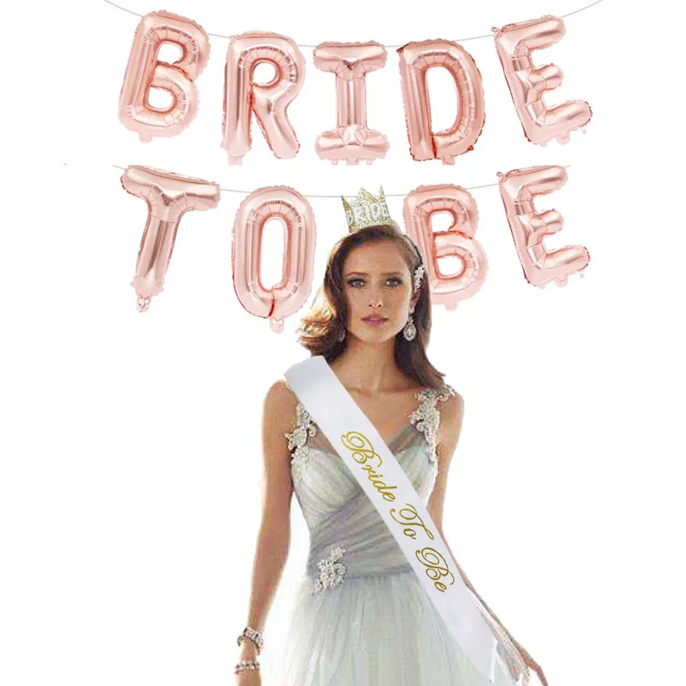 To Be Bride шары девичник вечерние Оголовье Корона невесты чтобы быть створки Тиара
