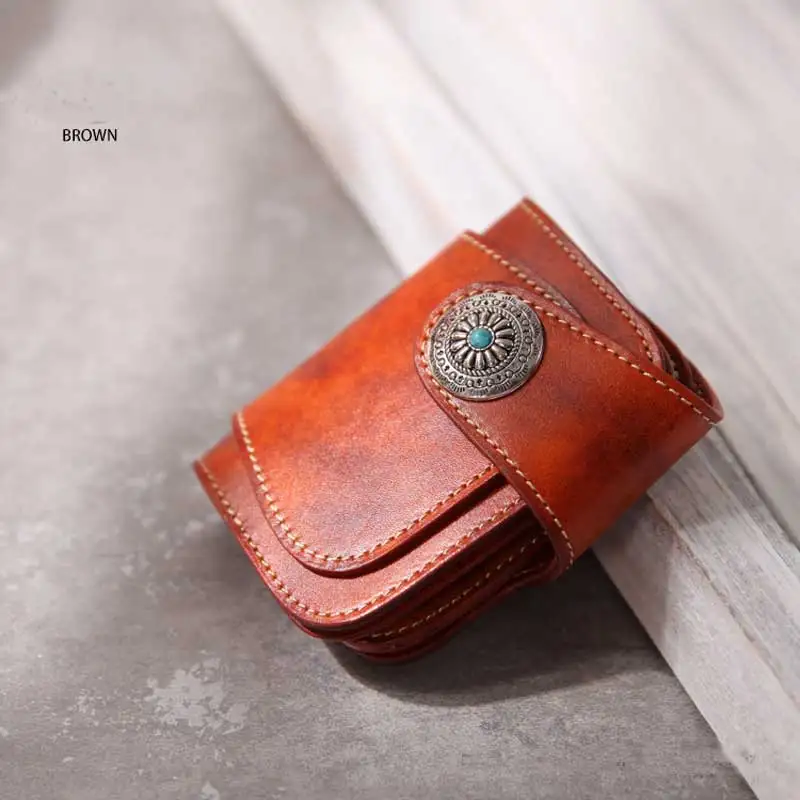brown Мужской кошелек из основной кожи с защитой от кражи Muzee Life Card, мужской Роскошный кошелек из натуральной кожи, клатч, мужской подарок - Цвет: brown
