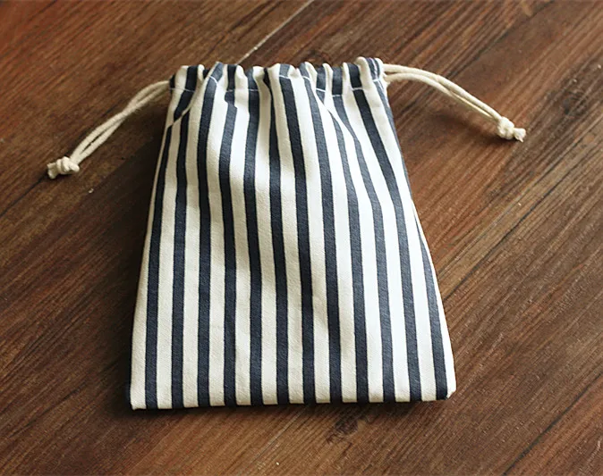 

Blue stripe Linen Gift bag 8x10cm 9x12cm 10x15cm 13x17cm pack of 50 Baby Shower Wedding Birthday Party Candy Favor Pouch