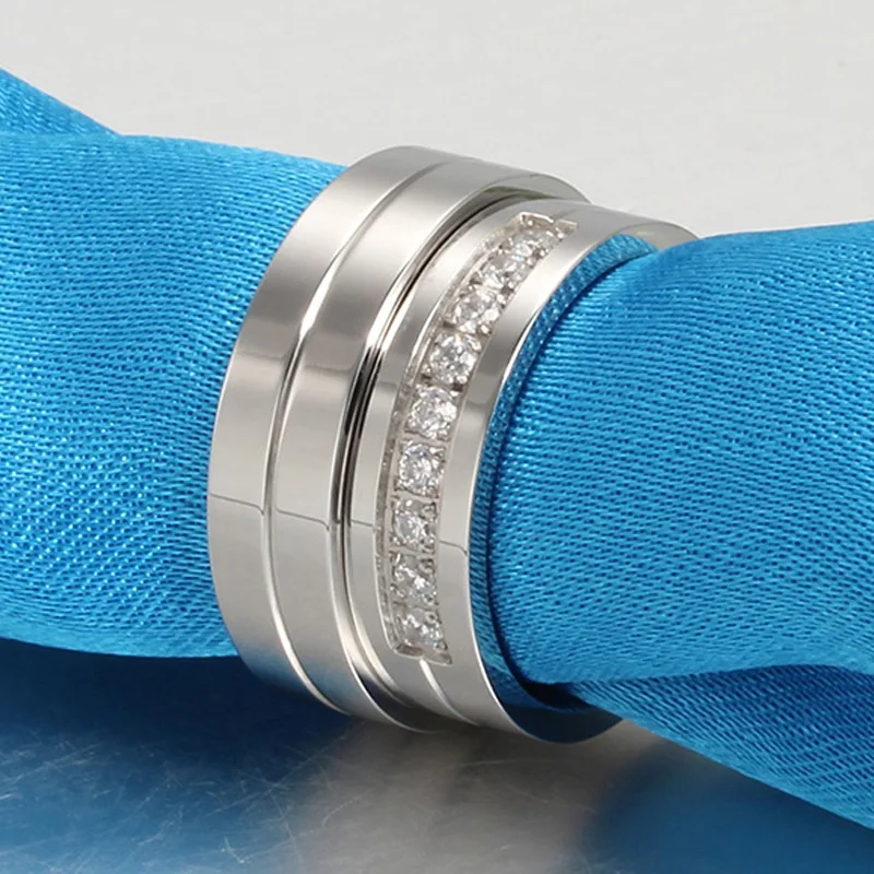 Женское кольцо из нержавеющей стали 316L с фианитом|wedding band|ring jewelrycz rings |