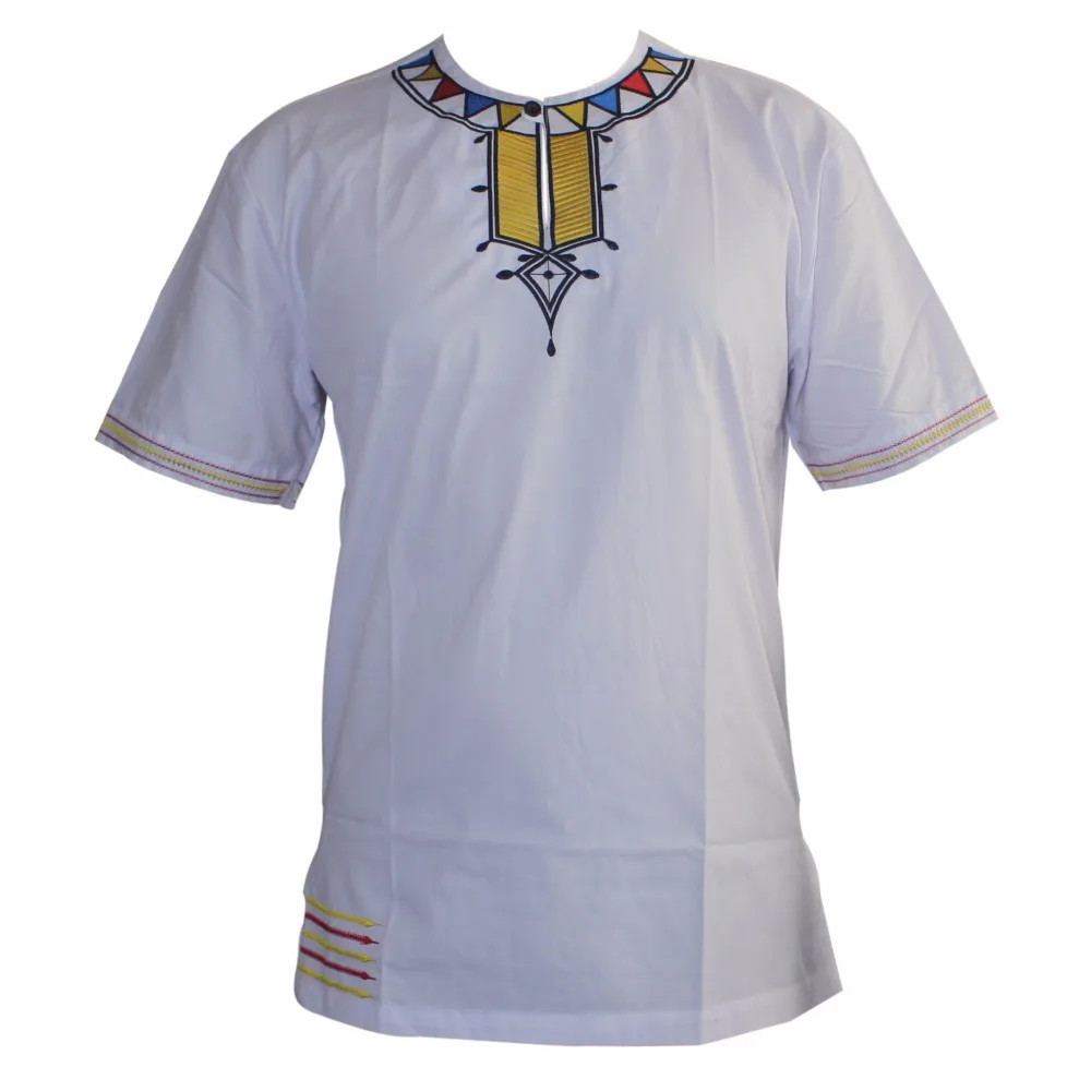 Dashikiage мужская вышитая тонкая африканская Винтажная Футболка замечательных цветов с круглым вырезом традиционный Дашики малийский Топ