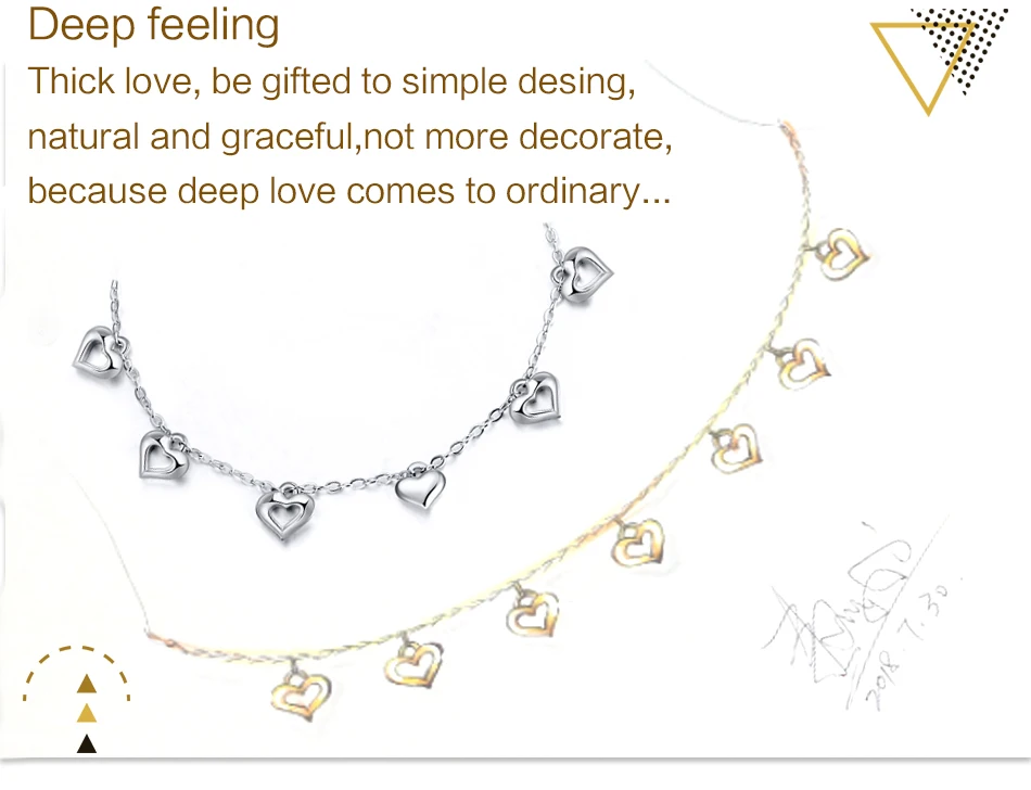 ORSA JEWELS Настоящее 925 пробы серебряные женские браслеты в форме сердца полированные девушки любят Свадебные серебряные украшения подарки SB37