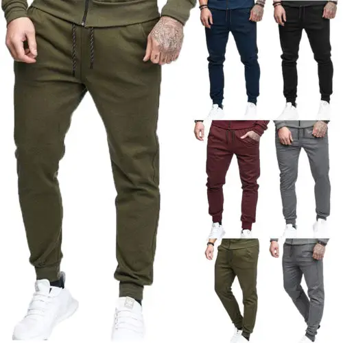 Для мужчин Slim Fit Брюки Костюм Топы регулярные бегунов спортивные тренировочные