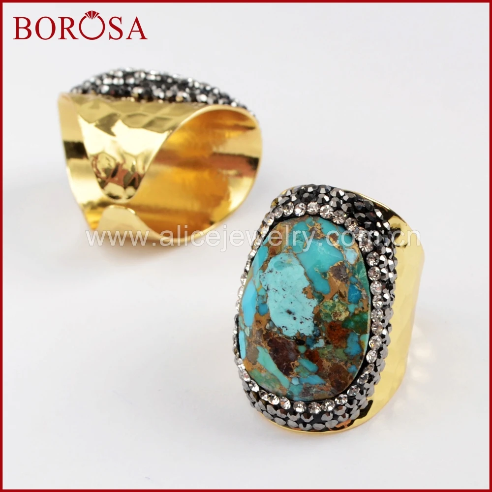 BOROSA агат ювелирные изделия из жемчуга 5/10 шт. натуральный синий камень Золотое