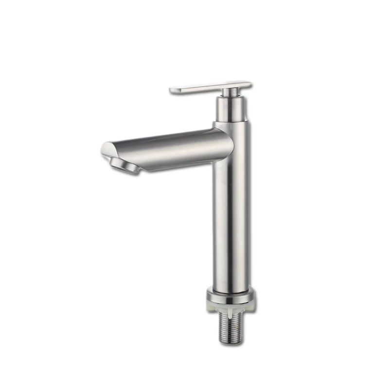 

Free shipping Leadfree Single cold basin sink faucet with SUS304 stainless steel bathroom basin sink water mixer tap